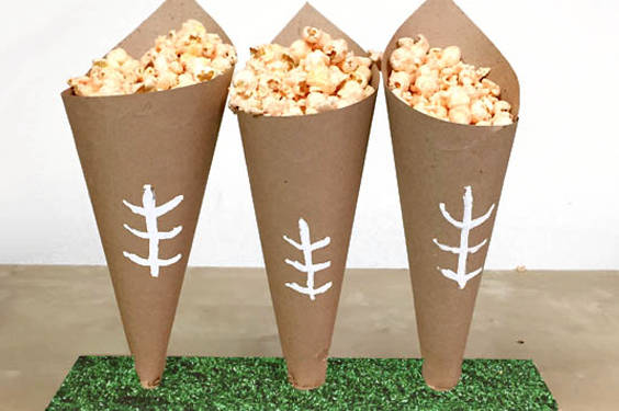 Football Popcorn Cones