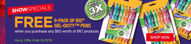 Free 8-Pk Gelocity Pens with $50 purchase