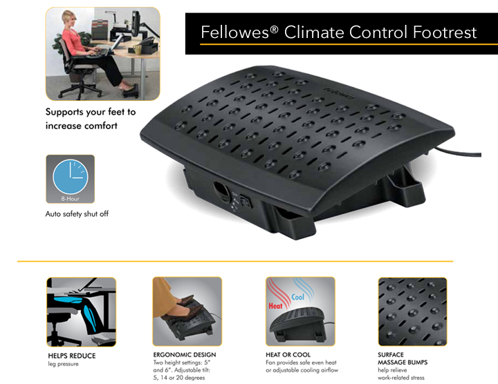 Heat-up This Winter With Fellowes® Climate Control Footrest