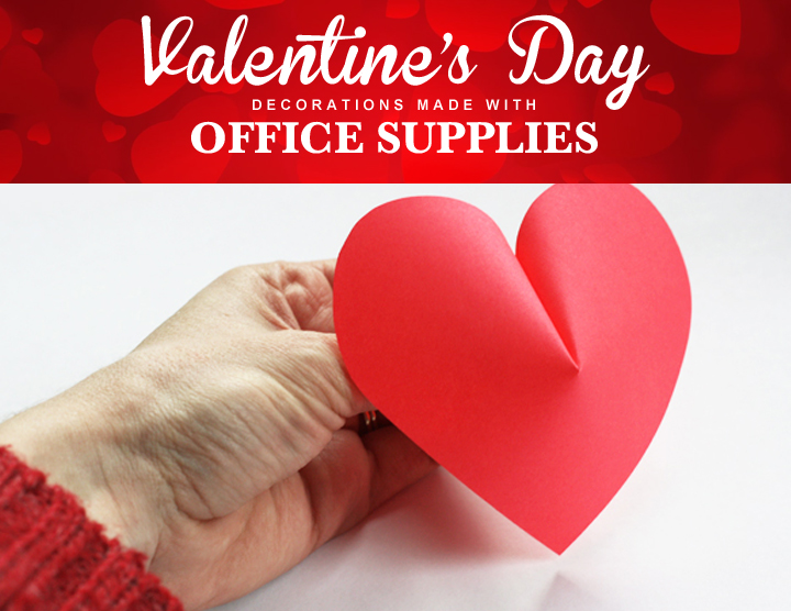 Valentine's Day Decorations Made with Simple Office Supplies