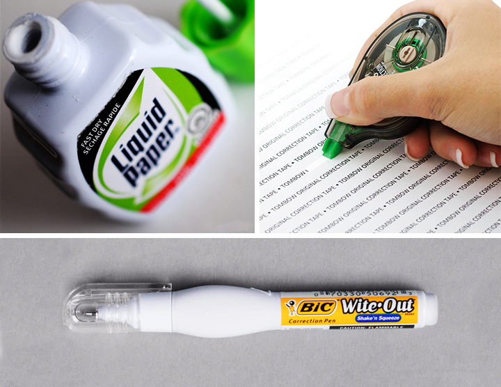 Whiteout: Liquid vs. Tapes vs. Pens