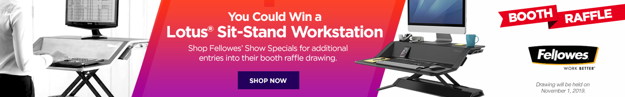 Win a Fellowes Lotus Sit-Stand Workstation in Black